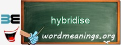 WordMeaning blackboard for hybridise